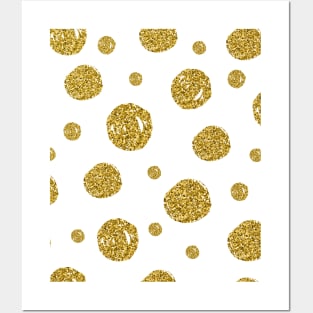 Glitter Chic Pattern 04 | Gold polka dots Posters and Art